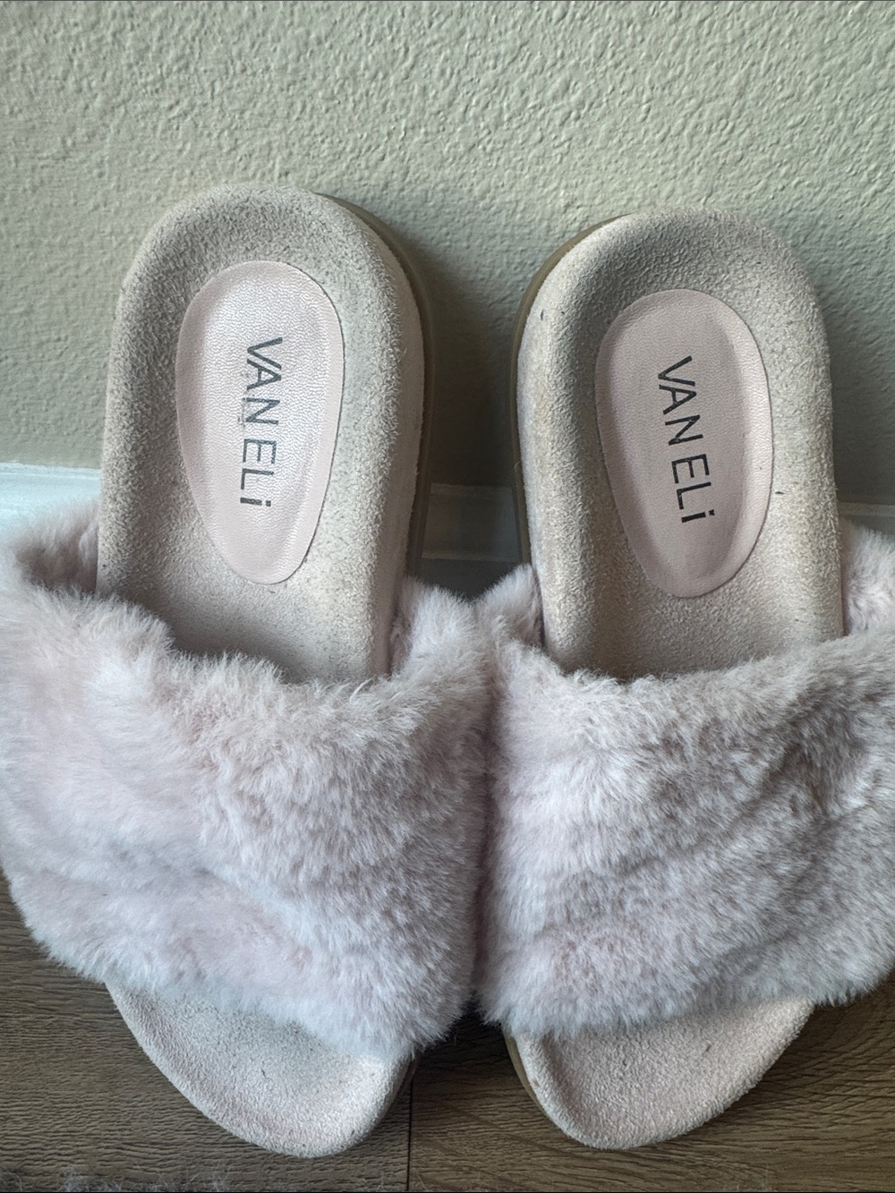 Vaneli Plush Pink Faux-Fur Slide Slippers